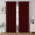 CUCRAF Burgundy Red Blackout Curtains 108 inch Length 2 Panels Set, Rod Pocket Room Darkening Drapes for Bedroom Living Room, Insulated Thermal Light Blocking Window Curtain (W52 x L108 Inch)