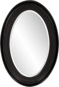 Howard Elliott Ethan Black Oval Decorative Wall Hanging Mirror, Vintage Oval Mirror for Wall Decor Resin Frame Vanity Mirror Perfect for Living Room, Bedroom & Home Decor, 21 x 31 Inch