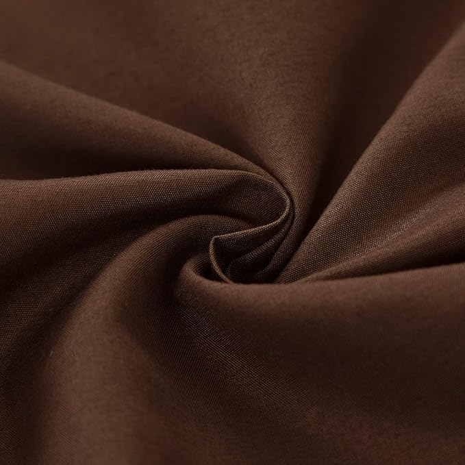 MEILA Wrap Around Bed Skirt Three Fabric Sides Elastic Dust Ruffled 24 Inch Tailored Drop,Easy to Install Fade Resistant-Brown, Twin/Full