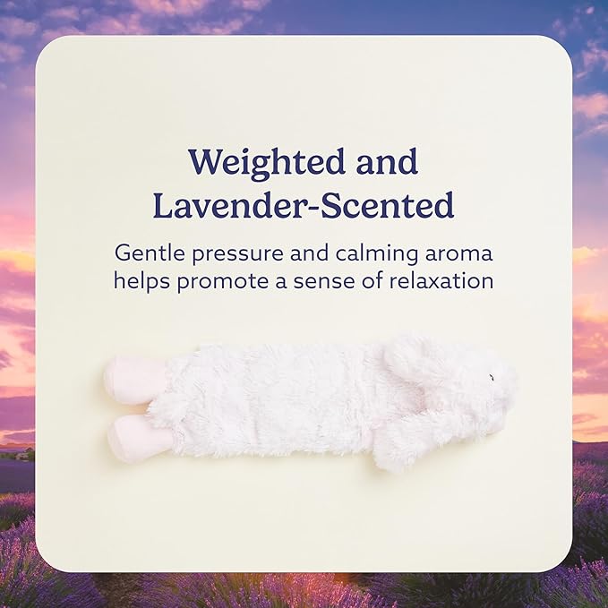 warmies Microwavable Neck & Shoulder Wrap - Heating & Cooling Plush Pad for Calming Relaxation - Weighted & Heated Neck Warmer with Scented Lavender - Microwave Heat Pad for Aches & Pain - Bunny
