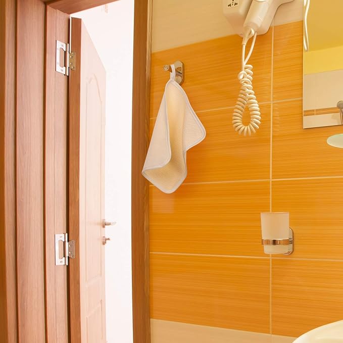 Tatuo 10 Count Exfoliating Wash Cloths for Body and Face Facial Bath Scrub Soft Weave Loofah Towel Exfoliate Bath Towel Remove Dead Skin Wash Cloth for Women Man (White Edge)