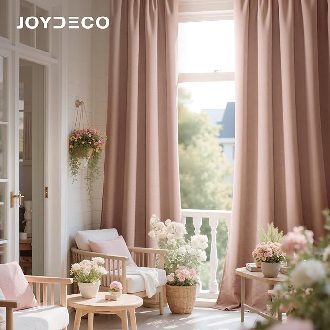 Joydeco Candy Pink Velvet Curtains 72 Inches 2 Panels, Luxury Thermal Insulated Soft Pink Curtains for Bedroom & Living Room, Room Darkening Velvet Drapes, Rod Pocket (52W x 72L)
