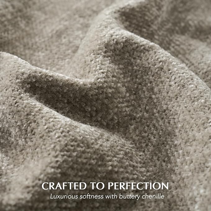 EVERGRACE Soft Chenille Bed Blanket Queen Size for Bed, Cozy Plush Fuzzy Lightweight Decorative Chenille Knit Throw Blanket with Tassels for Couch Sofa Gift Home Decor, Taupe 90"x90"