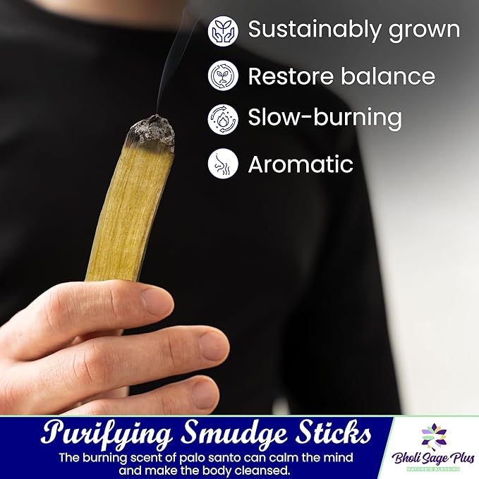Premium Palo Santo Sticks (25-50 Sticks, Weight 1 lb) – 100% Natural, 4 Inches (10 cm) Long, 1-2 cm Thick, Hand-Picked from Peru, Ethically Sourced for Energy Cleansing, Meditation & Aromatherapy