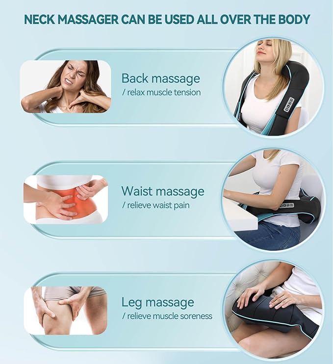 Mo Cuishle Shiatsu Neck and Shoulder Massager with Heat – Deep Kneading Massage for Relaxation – Ideal for Christmas, Mother's Day, Father's Day, Gifts for Men, Women, Mom and Dad