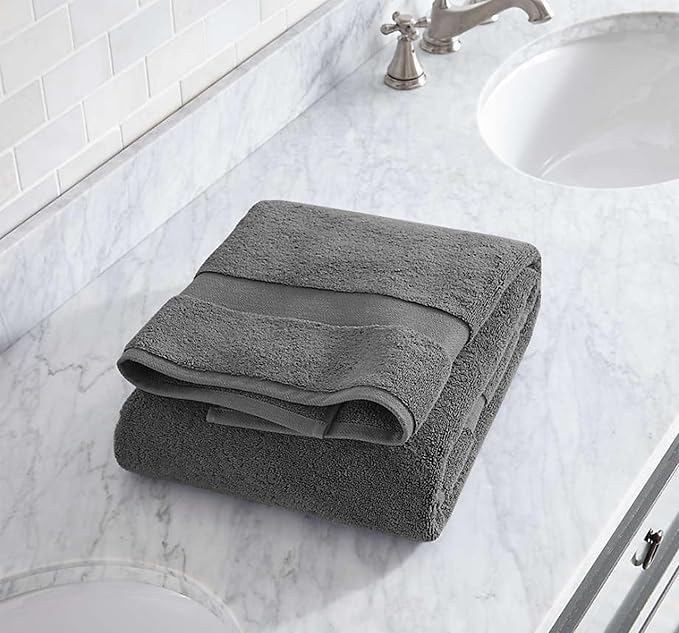 Delara 100% Organic Cotton Towels 650 GSM Plush Feather Touch Quick Dry Towel, 4-Piece Towel Set GOTS Certified, Oeko-Tex Green Certified, 1 Bath Towel, 1 Bath Sheet, 1 Hand Towel & 1 Wash Cloth