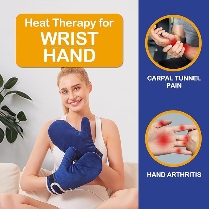 Heated Gloves for Hand Pain Relief, 2 Pack Electric Wrist/Fingers/Whole Hand Heating Pad, 86-158℉ & Auto Shut Off Heated Mittens, Ideal for Arthritis Pain Relief & Carpal Tunnel Relief
