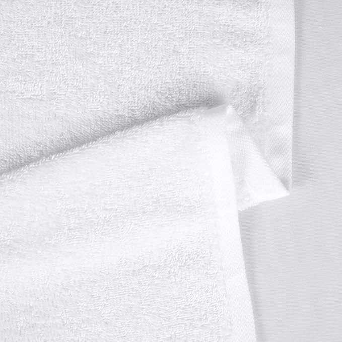 Amazon Basics Soft and Thick Cotton Hand Towels, 16 x 26 in, White, (Pack of 72)