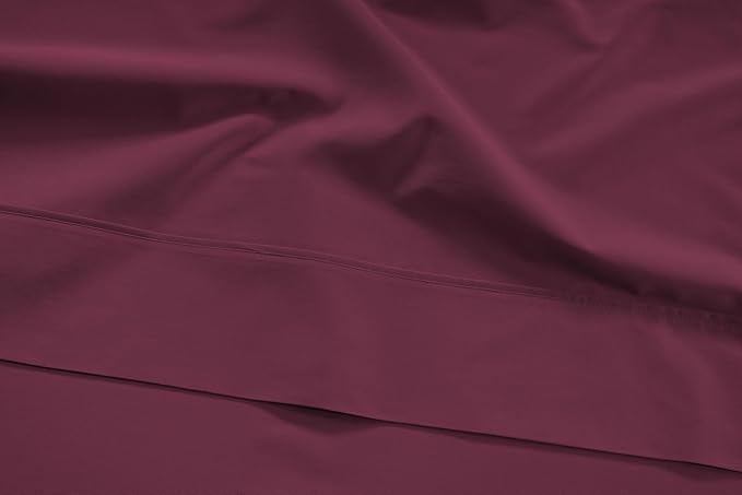 LANE LINEN Queen Size Sheet Set – 450 Thread Count Natural 100% Cotton Sheets, Cooling Bed Sheets, Durable Bedding for Daily Use, Fade Resistant, Snug Fit 15" Deep Pocket Fitted Sheet – Windsor Wine
