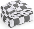 Wemore Flannel Fleece Weighted Blanket for Adult Queen Size 20 lbs, Dual Sided Luxurious Checkerboard Grid Heavy Blankets, Ultra Soft Throw Blanket, Plaid Grey, 60 x 80 inches