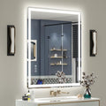 SMIROR LED Bathroom Mirror with Lights 36"x 30", Rounded Rectangle Lighted Vanity Mirror for Wall, Front Lit and Backlit, 3 Colors, Dimmable, Anti-Fog, Tempered Glass (Horizontally/Vertically)