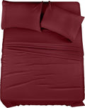 Utopia Bedding King Sheet Set – 4 Piece Bed Sheets for King Size Bed, Soft and Breathable Microfiber, Includes 1 Fitted Sheet, 1 Flat Sheet and 2 Pillowcases (Burgundy)