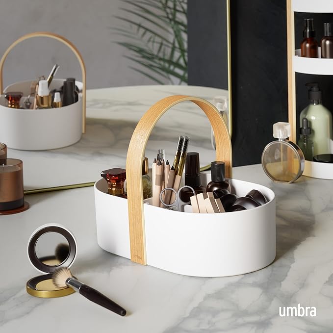 Umbra Bellwood Cosmetic Organizer, White/Natural