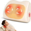 Shiatsu Back and Neck Massager with Heat,3D Electric Kneading Deep Tissue Massage Pillow for Muscle Pain Relief,Cordless Portable Massage for Neck,Shoulder,Leg,Back,Use for Home,Car,Office,Travel