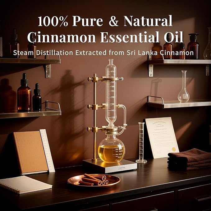 SU JUABA Cinnamon Essential Oil 4 Oz, 100% Pure Natural for Diffuser, Massage, Skin Care, Aromatherapy, DIY Candles, Soaps & Home Cleaning - 118ML