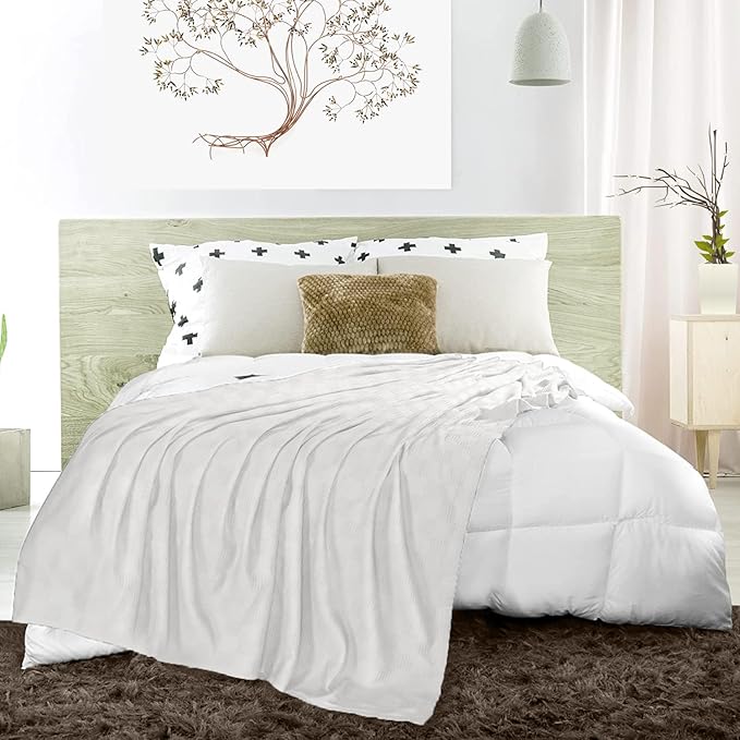 Avalon Bedding 100% Cotton Blankets King Size Thermal Blanket (108"x90") - Perfect Cotton Blanket King Size for Layering Bed in Any Season - Cotton Blankets for Bed (White)