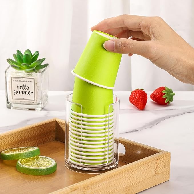 3 Pack Bathroom Cup Dispenser 3 oz Countertop Storage Mouthwash Cups Holder, Plastic Small Disposable Paper Cup Holders for Bathroom Sink Counter