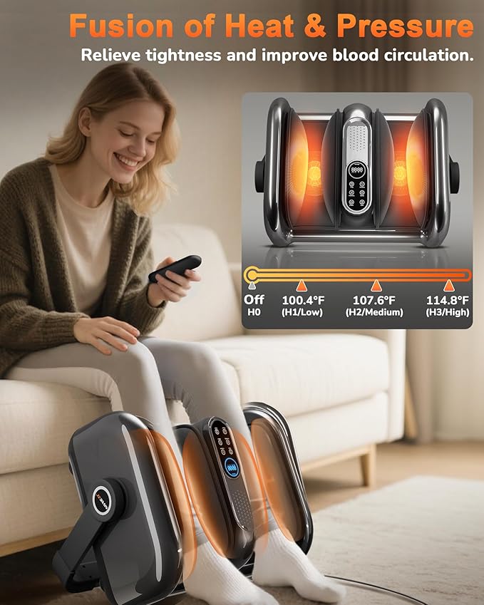 Shiatsu Foot Massager Machine with Heat : Deep Kneading Foot Massager with Vibration for Plantar Fasciitis, Neuropathy, Pain Relief, Circulation - Perfect for Women, Men, Parents, Father, Mom