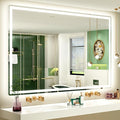 SMIROR LED Bathroom Mirror with Lights 60"x 40", Rounded Rectangle Lighted Vanity Mirror for Wall, Front Lit and Backlit, 3 Colors, Dimmable, Anti-Fog, Tempered Glass (Horizontally/Vertically)