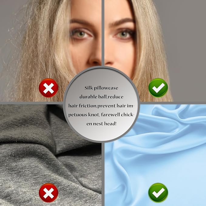 Silk Pillow Cases 2 Pack Soft Breathable and Sliky King Size Pillow Cases Set of 2,Natural Mulberry Satin Silk Pillowcase with Hidden Zipper for Hair and Skin (Sky Blue,20"X 36",2pcs)