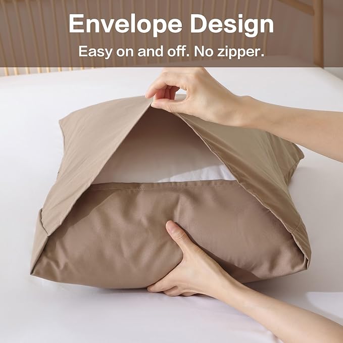 ROSGONIA Oversized Queen Comforter Dark Khaki, 3pcs (1 Comforter & 2 Pillowcases) Lightweight Oversized Queen Comforter Sets Bedding Blanket Quilts