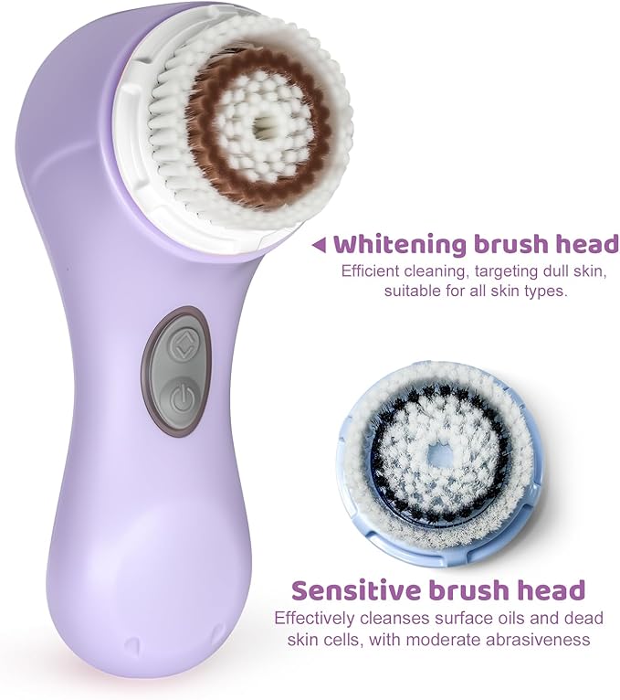 Clarisonic Mia 2 Electric Face Cleansing Brush with 2 Brush Heads, Sonic Facial Brush for Deep Cleaning & Exfoliation, Waterproof Rechargeable (Lavender)