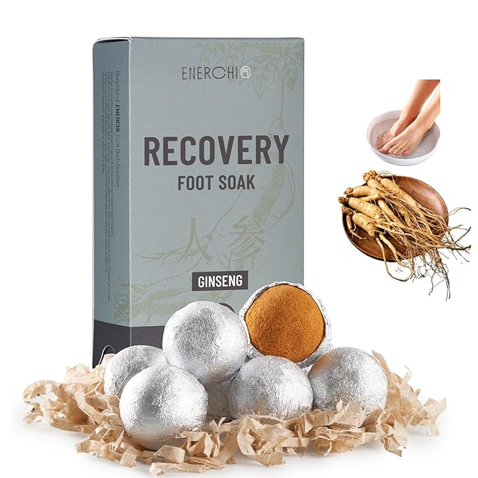 Ginseng Energy Boost Foot Soak - Tired Feet Relief, Immune Boost, Athletes Foot,Post-Workout Recovery, Promote Metabolism - Refreshing Foot Spa Chinese Herbal Medicine