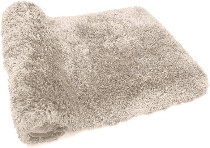 FIFU Bathroom Rugs 20" W x 32" L, Bath Mat for Bathroom, Bedroom, Laundry Room & Kitchen, Non-Slip Rubber Latex Backing, Extra Soft and Absorbent Microfiber Carpet, Machine Washable Rug, Beige
