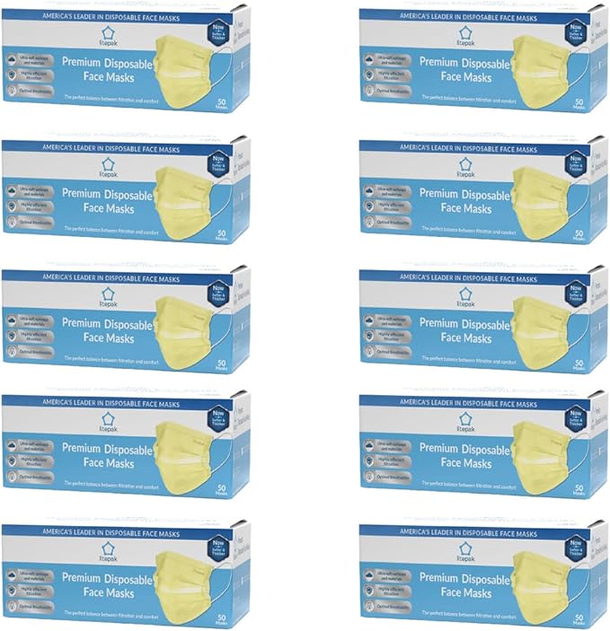 Litepak 500pcs Premium Disposable Face Mask SOFT 3ply Nose Wire