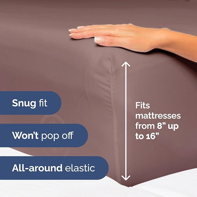 Twin Size 3 Piece Sheet Set - Extra Soft, Breathable & Cooling Sheets - Hotel Luxury Durable Bed Sheets for Women & Men - Deep Pockets, Easy-Fit & Wrinkle-Free Sheets - Clay Oeko-Tex Bed Sheet Set