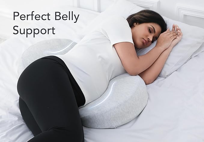 Pregnancy Pillow for Sleeping Memory Foam Maternity Pillow for Side Sleepers, Adjustable Travel Wedge Pillow Support for Back, Belly, and HIPS for Pregnant Women, Ash Grey