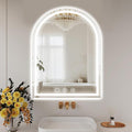 LED Bathroom Mirrors with Lights 30"x34" Arched Mirror for Wall,Led Vanity Mirror, Anti-Fog,LED Mirrors with Front Light and Backlit, Anti-Fog, Dimmable, 3 Color, Shatterproof, Touch Sensor