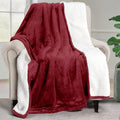 Utopia Bedding Sherpa Blanket Throw Size (Red, 50x60 Inches) - Soft Lightweight Plush Fleece Reversible Blanket for Bed, Sofa, Couch, Camping and Travel