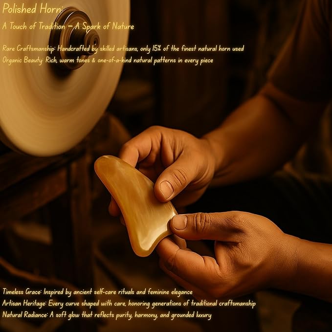 Gua Sha, Gua Sha Facial Tools, Guasha Tool for Face, Face Massager Tool, Hornheart Gua Sha for Puffiness, Facial Gua Sha Massage for Rejuvenated Skin, Anti-Aging, Effective Wrinkle Reduction