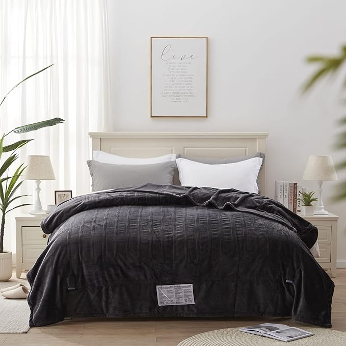 Westinghouse Electric Blanket Queen Size, Super Cozy Soft Flannel 84"" x 90"" Heated Blanket with 10 Fast Heating Levels & 1-12 Auto-Off, Machine Washable, ETL&FCC Certification, Charcoal