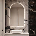 Arched LED Bathroom Mirror, 40"x24" Arch Framless Backlit Mirror with Lights Vanity Mirror for Makeup, Anti-Fog, Dimmable, 3-Color, Memory Function, IP65 Waterproof, UL Listed, Vertical
