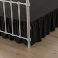 Tufted Dot Bed Skirt Queen Size Ruffled Bed Skirt with Split Corners, 14 Inch Drop Dust Ruffle Bed Skirts with Platform, Black