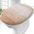 OLANLY Soft Microfiber Bathroom Toilet Lid Cover, Machine Washable Covers, 17.5x15, Stays in Place Rubber Backing, Fits Most Round, Elongated and Oblong Lids, Accessories Decor, Beige