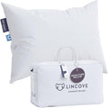 Lincove Signature 100% Natural Canadian White Down Pillow - Luxury Sleeping Pillow for Back, Stomach & Side Sleepers - 800 Fill Power Bed Pillow, 500 Thread Count, Made in Canada, King - Firm, 1 Pack
