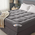 OLANLY King Mattress Topper – Viscose Made from Bamboo, Cooling Soft King Pillow Top Mattress Pad for Back Pain Relief, Plush Down Alternative Fill Bed Topper with Elastic Deep Pocket, Light Gray