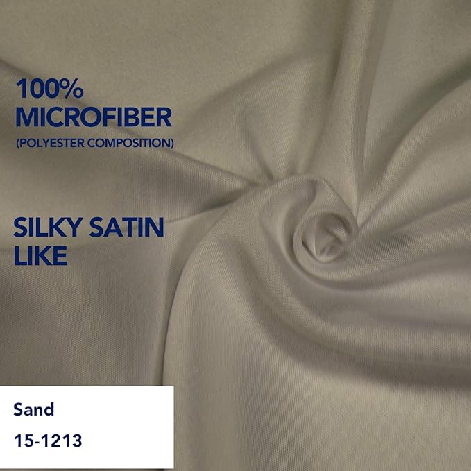 PureFit Wrap Around Ruffled Bed Skirt with Adjustable Elastic Belt - 22 Inch Drop Easy to Put On, Wrinkle Free Bedskirt Dust Ruffles, Bed Frame Cover for Twin,Twin XL and Full Size Beds, Sand