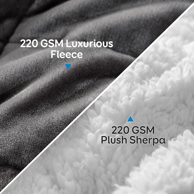 Cottonblue Sherpa Weighted Blanket 15 lbs, Fleece Flannel Heavy Blanket Twin Size, Soft Cozy Fuzzy Weighted Blankets 48 x 72 inches, Idea Gifts for Adults Birthday