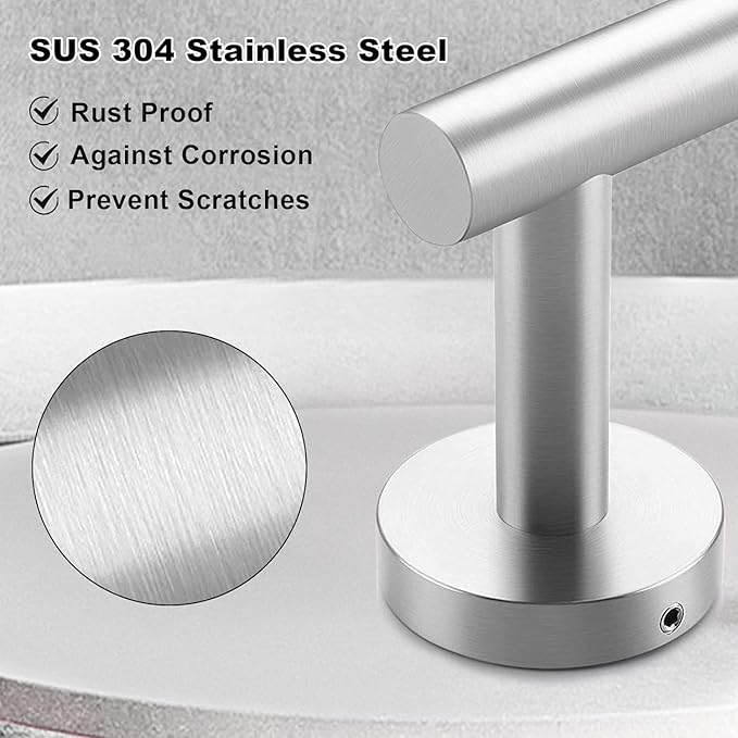 15sets 24inch Brushed Nickel Bathroom Hardware Set, Include 3PCS 24inch Towel Bar, 6PCS Robe Hook, 3PCS Towel Ring, 3PCS Toilet Paper Holder