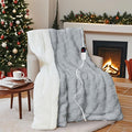 Electric Blanket, Heated Blanket with 6 Heat Levels & 10 Hours Auto Off, Soft Checked Flannel Fast Heating Blanket with ETL & FCC Certification (Gray, 72"X84")