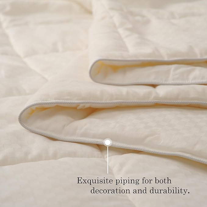 CUDDLE DREAMS Wool Comforter Duvet Insert, 100% Australian Wool Filling with Soft Noiseless Cotton Shell, Natural Warmth (Midweight for All Season, Twin)