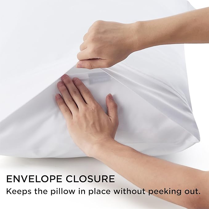 Bedsure Queen Pillow Cases Set of 4 - White Brushed Microfiber Pillowcases 4 Pack, Super Soft Pillowcase, Pillow Case Covers with Envelope Closure, Wrinkle, Fade and Stain Resistant, 20x30 Inches
