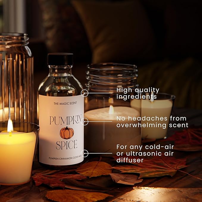 The Magic Scent Pumpkin Spice Aroma Oil - Diffuser Oil Scent - Cold-Air & Ultrasonic Diffuser - Pumpkin Essential Aromatherapy - 8.5 fl oz, 250 mL