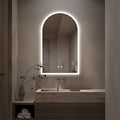 Niccy Arched LED Bathroom Mirror, 40"x24" Arch Frameless Frontlit & Backlit Mirrors for Wall, Arched Lighted Vanity Mirrors with Memory Function for Bathroom Bedroom, Defogger 3 Color, Explosion-Proof