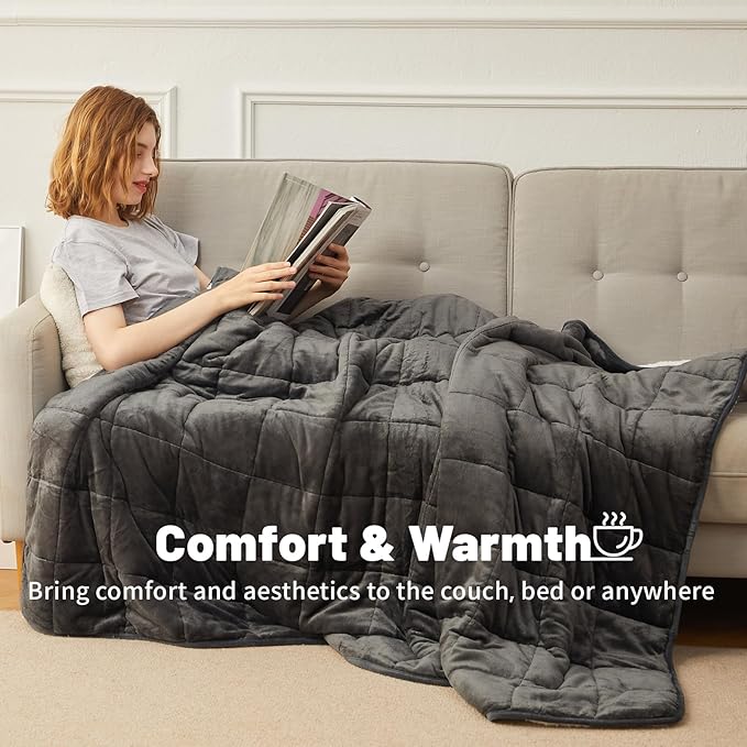 Weighted Blanket 30 lbs, 104x88 inches - Thick, Warm Heavy Blanket for Couple, Fluffy Sherpa Fleece for Bed, Soft, Fuzzy King Size