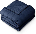 Bare Home Weighted Blanket All-Natural 100% Cotton with Nontoxic Glass Beads 60"x80" 17lbs, Dark Blue
